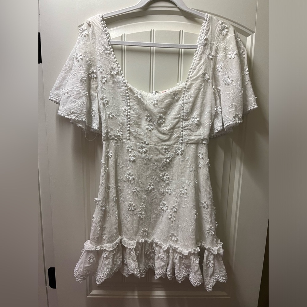 Showpo white florals mini dress